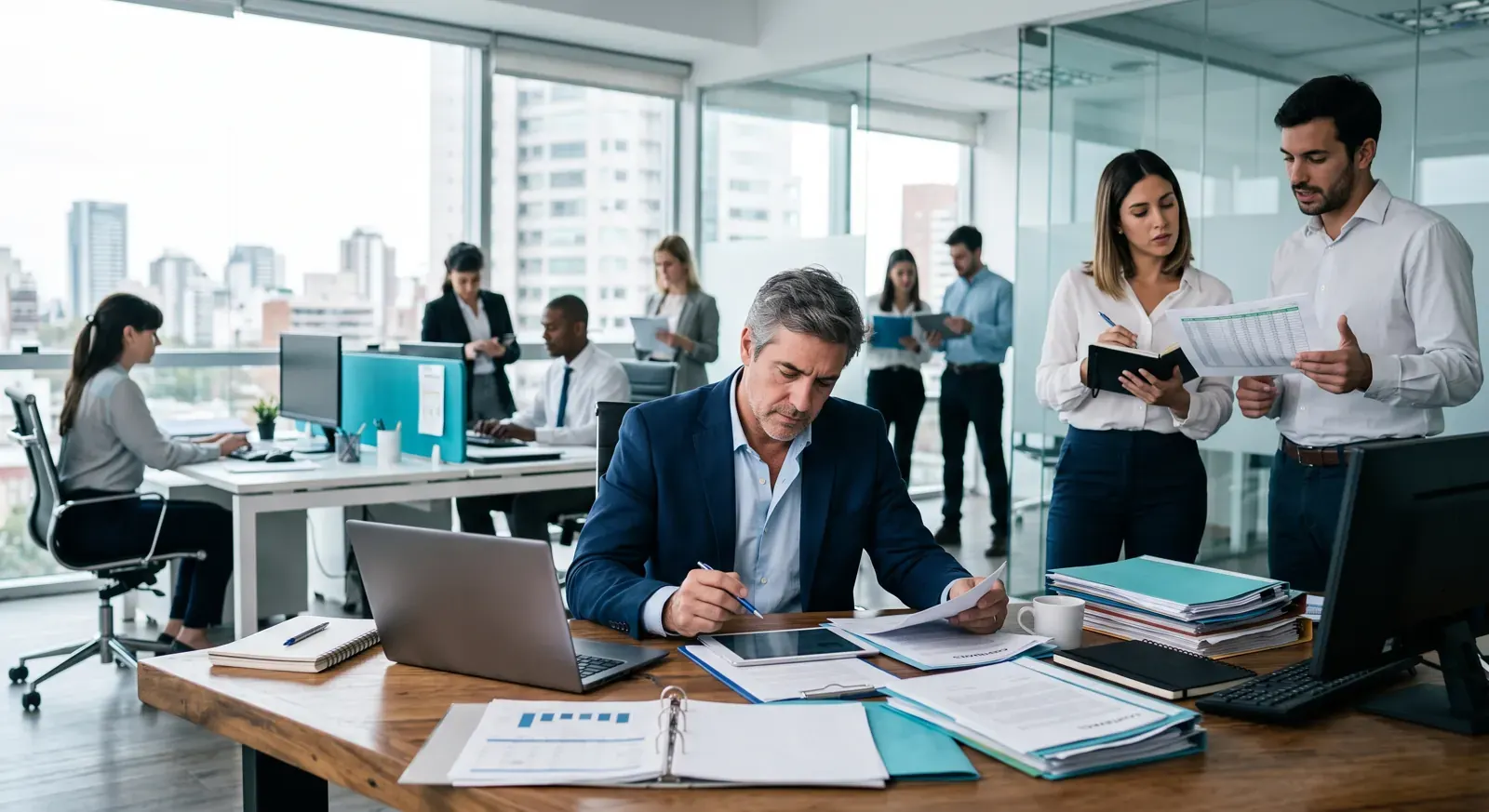 Equipo revisando información para enfocar prioridades